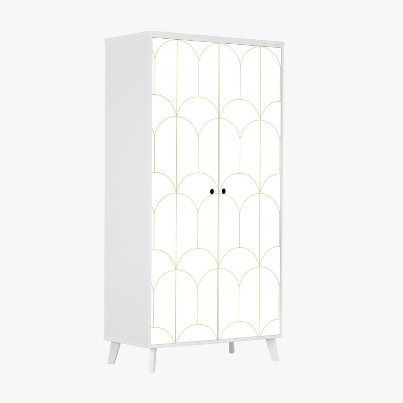 Naklejka na szafę intensywny różowy kwiat na czarnym tle – Wallissimo®