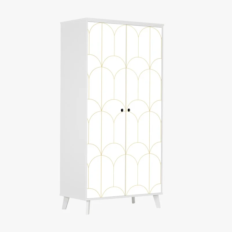 Naklejka na szafę złoty art deco łukowy wzór