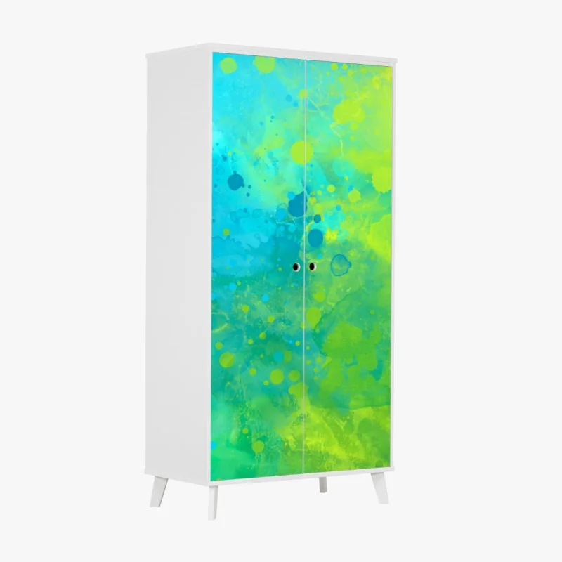 Naklejka na szafę luksusowy złoty wzór kwiatowy na granacie – Wallissimo®