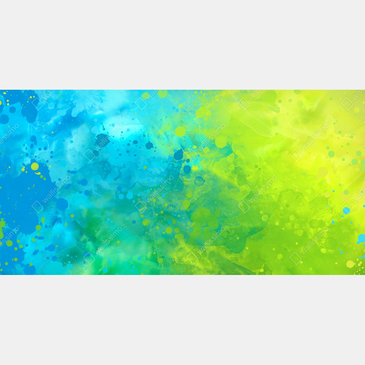 Naklejka na szafę intensywna turkusowa akwarela z akcentem limonkowym – Wallissimo® Naklejka na szafę intensywna turkusowa akwarela z akcentem limonkowym – Wallissimo®