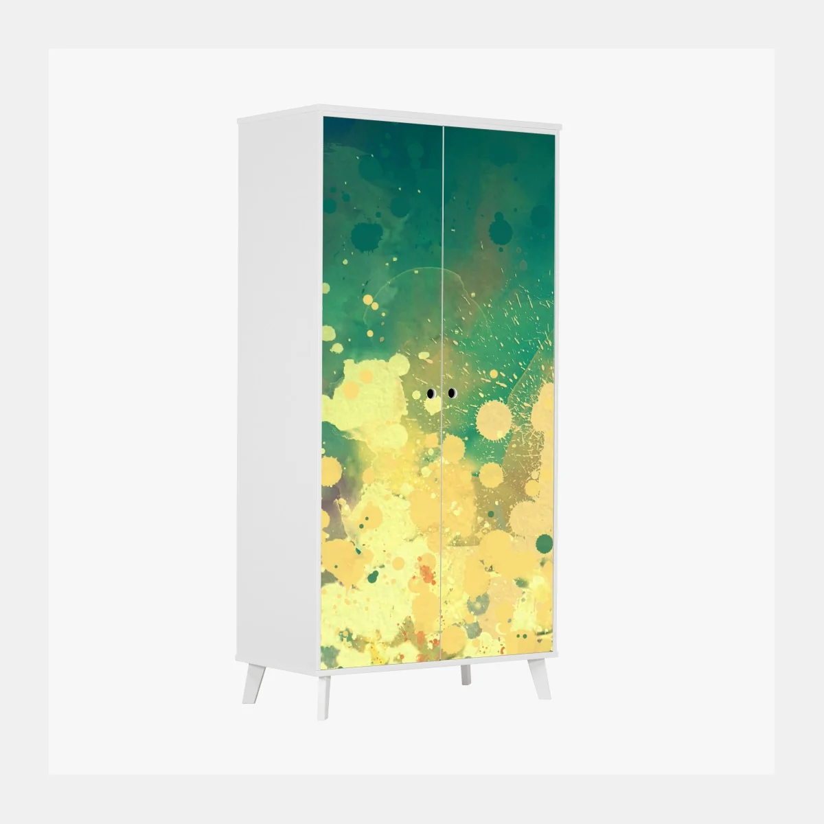 Naklejka na szafę turkusowy wybuch akwareli abstrakcja – Wallissimo® Naklejka na szafę turkusowy wybuch akwareli abstrakcja – Wallissimo®