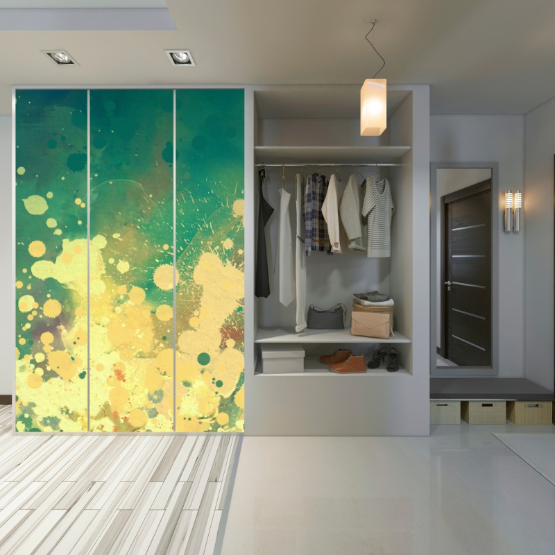 Naklejka na szafę turkusowy wybuch akwareli abstrakcja – Wallissimo® Naklejka na szafę turkusowy wybuch akwareli abstrakcja – Wallissimo®