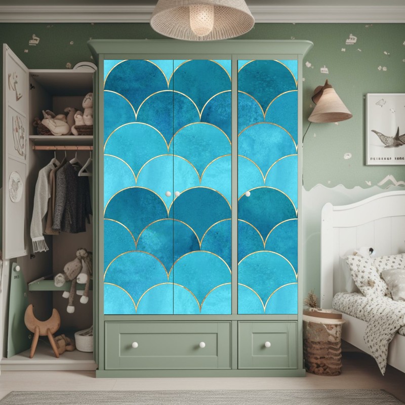 Naklejka na szafę różowy akwarelowy motyw botaniczny – Wallissimo®