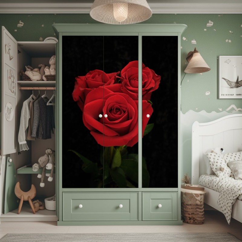 Naklejka na szafę delikatne białe storczyki na stonowanym tle – Wallissimo®