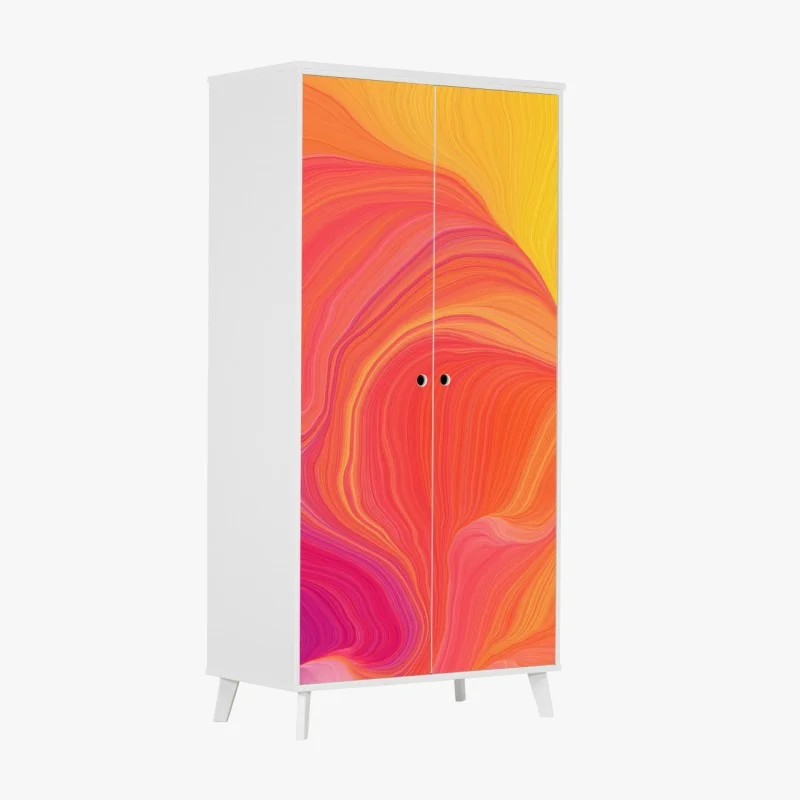 Naklejka na szafę beżowa tekstura marmuru z białymi żyłami – Wallissimo®