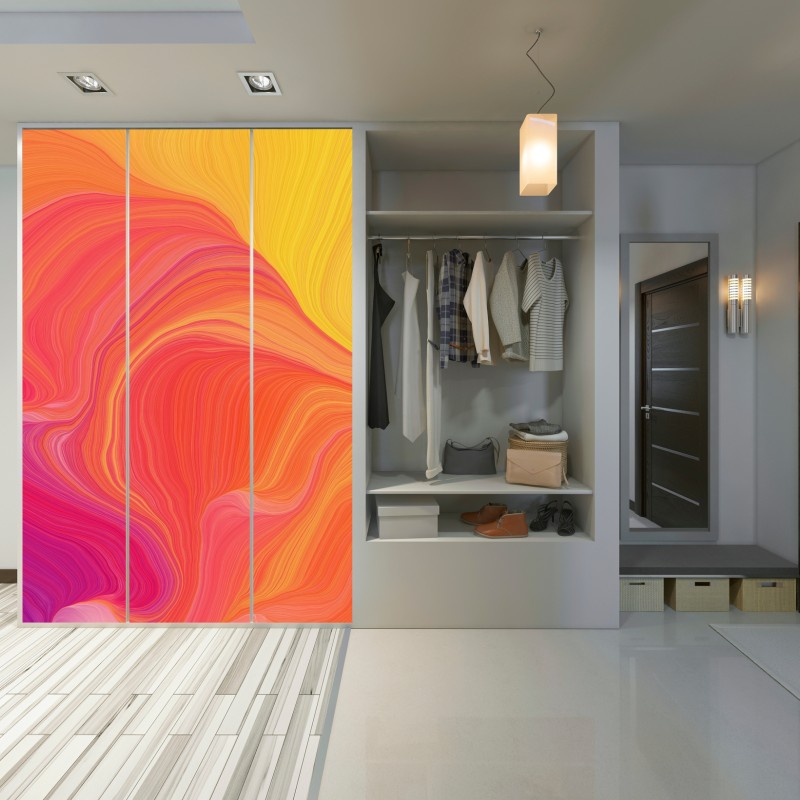 Naklejka na szafę żywe falujące kolory – Wallissimo® Naklejka na szafę żywe falujące kolory – Wallissimo®