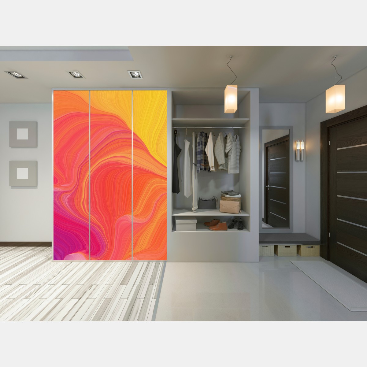 Naklejka na szafę żywe falujące kolory – Wallissimo® Naklejka na szafę żywe falujące kolory – Wallissimo®