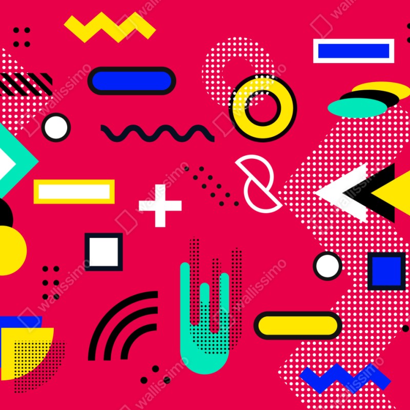 Naklejka na szafę żywy geometryczny wzór pop – Wallissimo® Naklejka na szafę żywy geometryczny wzór pop – Wallissimo®