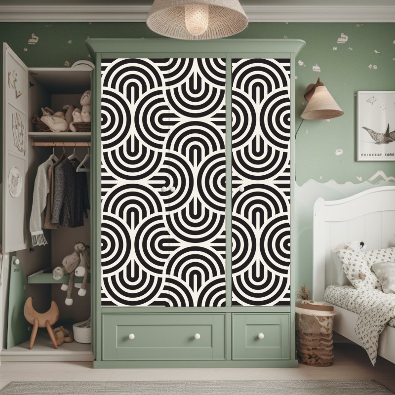 Naklejka na szafę złoto-czarny marmurowy wir abstrakcyjny – Wallissimo®