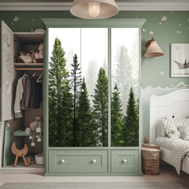 Naklejka na szafę delikatne białe storczyki na stonowanym tle – Wallissimo®