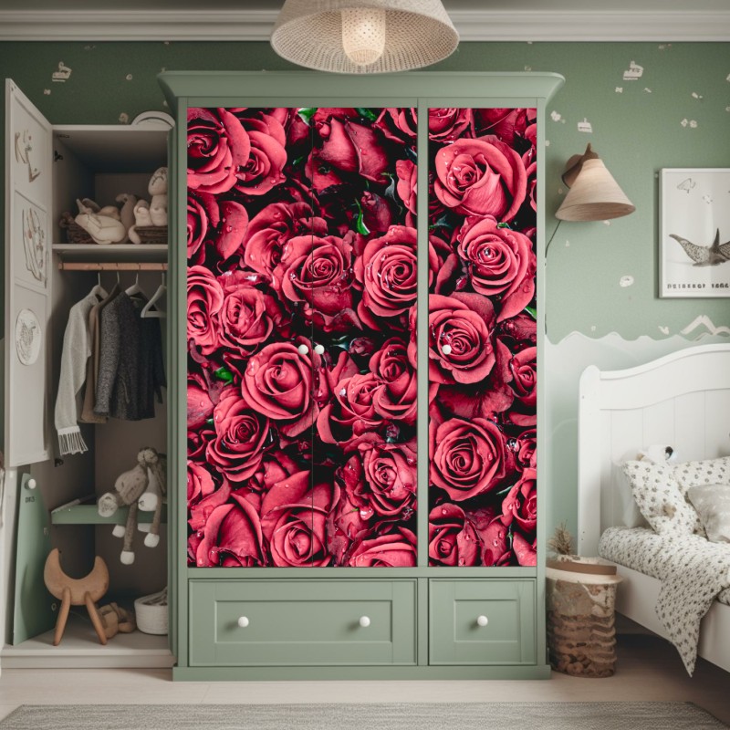 Naklejka na szafę abstrakcyjna stalowa konstrukcja mostu w perspektywie – Wallissimo®