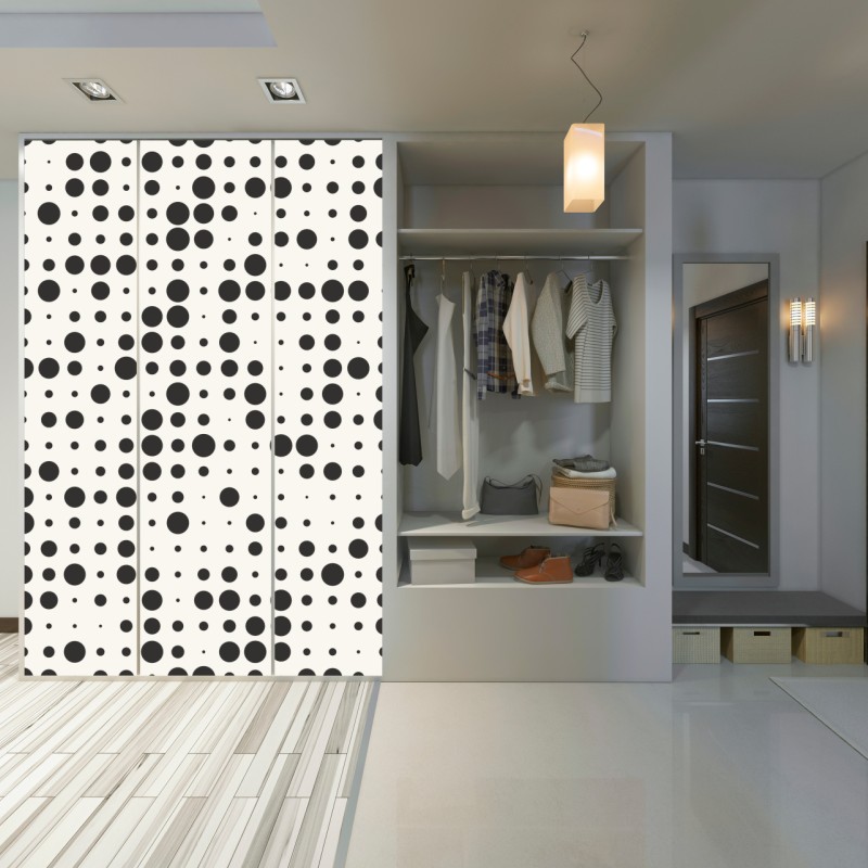 Naklejka na szafę minimalistyczny wzór kropek – Wallissimo® Naklejka na szafę minimalistyczny wzór kropek – Wallissimo®