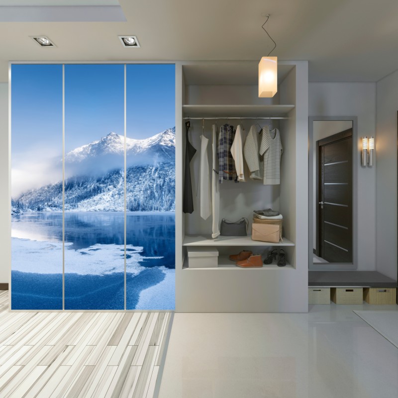 Naklejka na szafę spokojna zimowa panorama Alp – Wallissimo® Naklejka na szafę spokojna zimowa panorama Alp – Wallissimo®