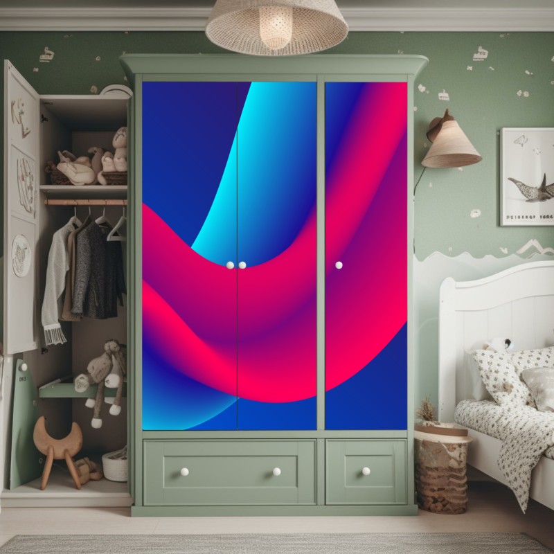 Naklejka na szafę wibrujący fioletowy bukiet kwiatów – Wallissimo®