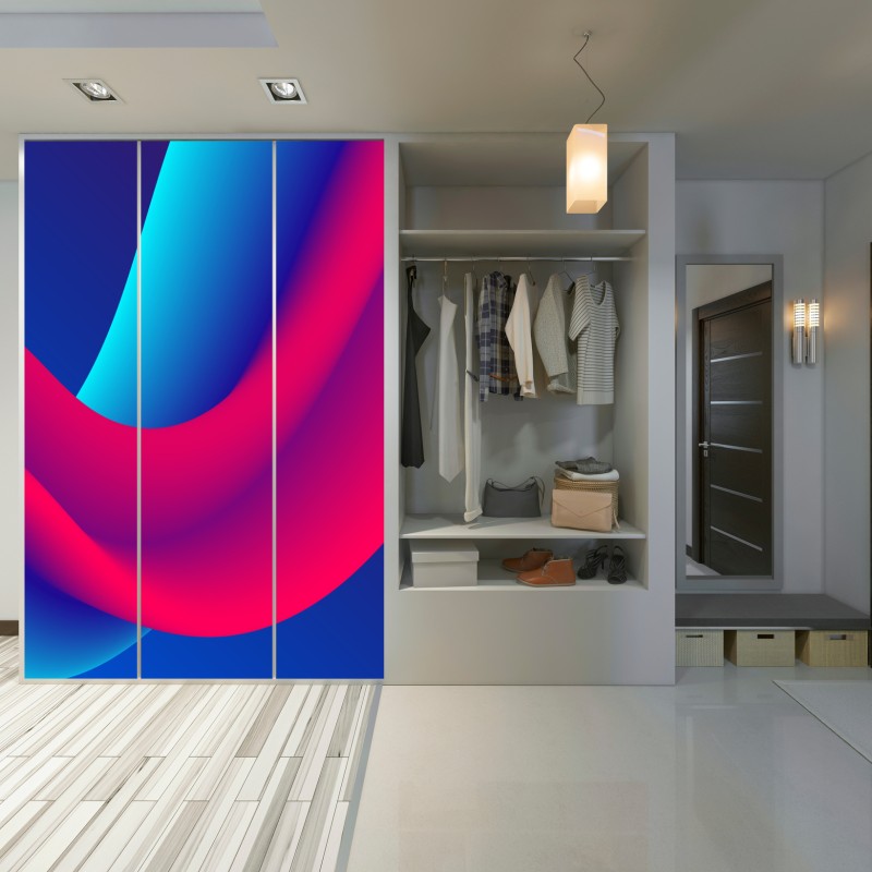 Naklejka na szafę żywe falujące gradienty – Wallissimo® Naklejka na szafę żywe falujące gradienty – Wallissimo®