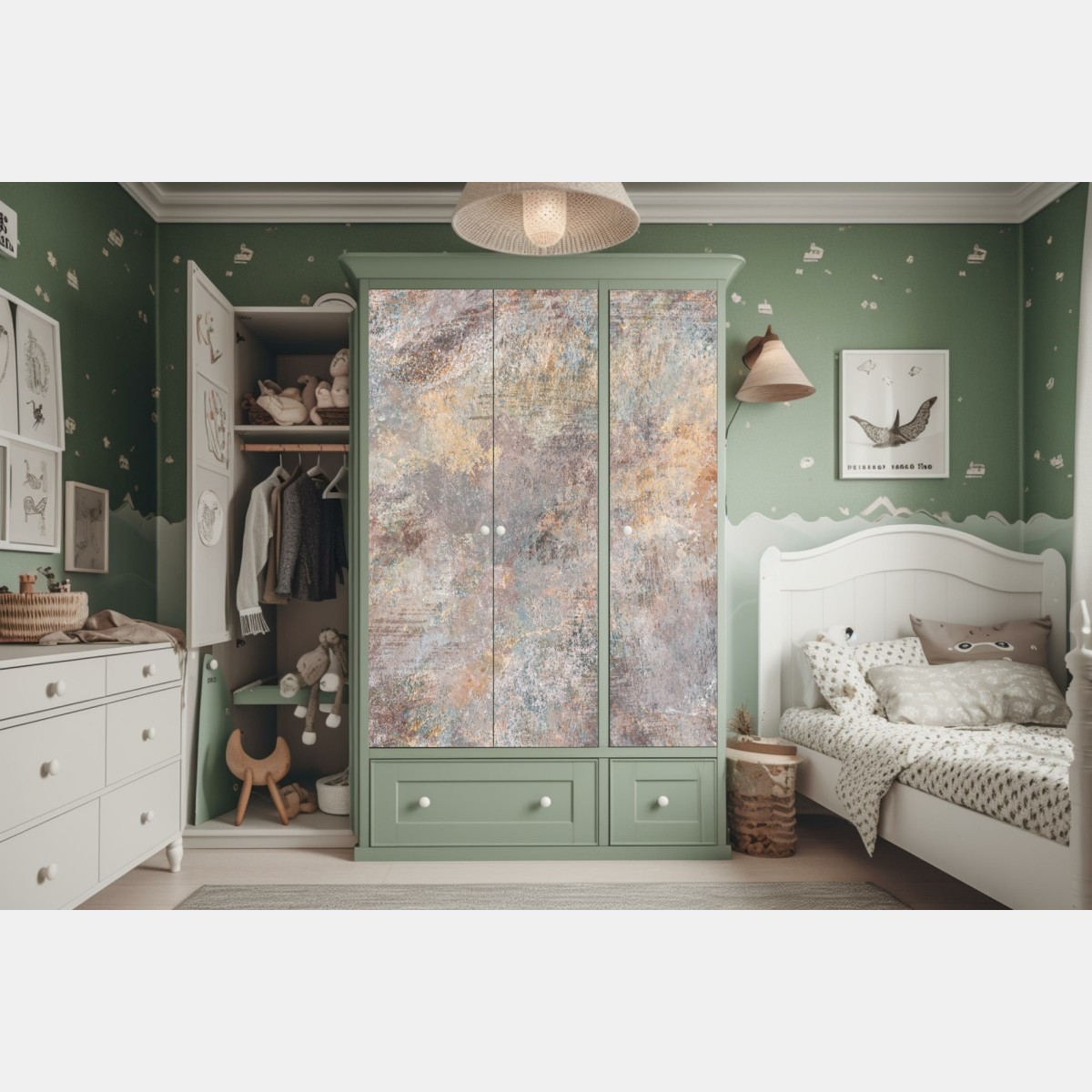 Naklejka na szafę subtelna teksturowana abstrakcja w ciepłych neutralnych tonach – Wallissimo® Naklejka na szafę subtelna teksturowana abstrakcja w ciepłych neutralnych tonach – Wallissimo®