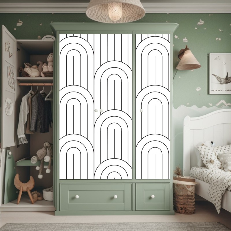 Naklejka na szafę złoty wzór art deco – Wallissimo®