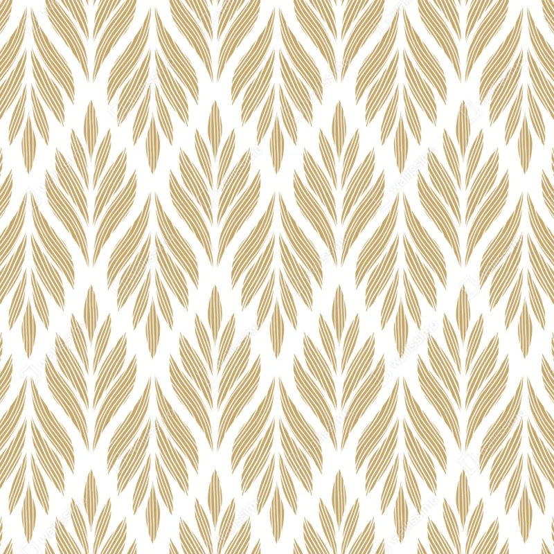 Naklejka na szafę złoty wzór liści - bezszwowy motyw – Wallissimo® Naklejka na szafę złoty wzór liści - bezszwowy motyw – Wallissimo®