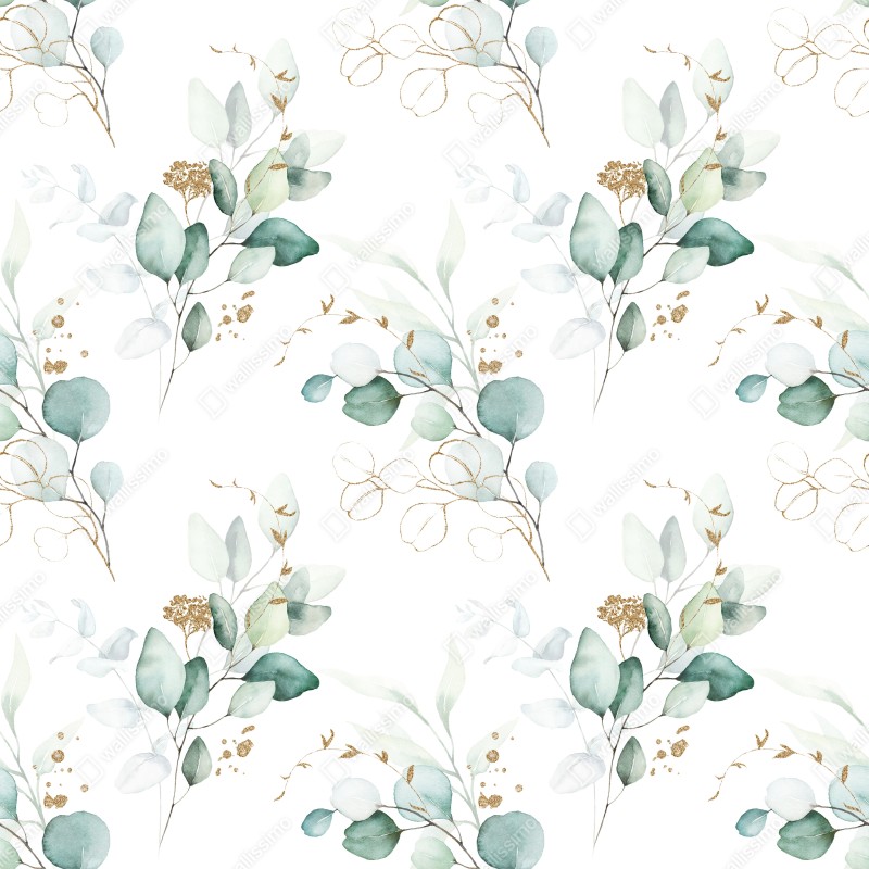 Naklejka na szafę akwarelowy wzór eukaliptusa w zieleni – Wallissimo® Naklejka na szafę akwarelowy wzór eukaliptusa w zieleni – Wallissimo®