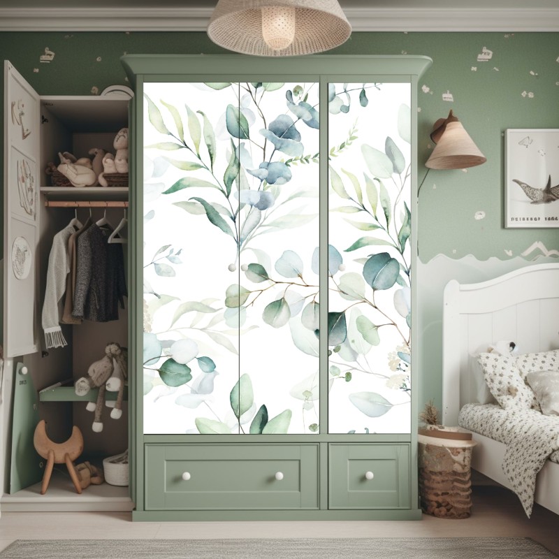 Naklejka na szafę żywa fioletowa kompozycja abstrakcyjna – Wallissimo®