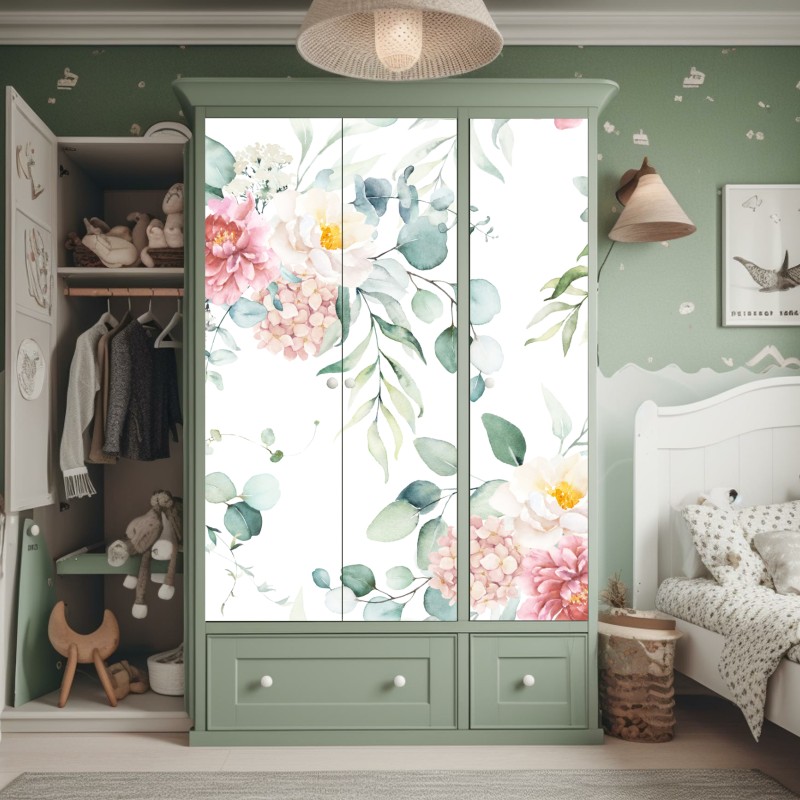 Naklejka na szafę mglisty las sosnowy z Alzacji – Wallissimo®