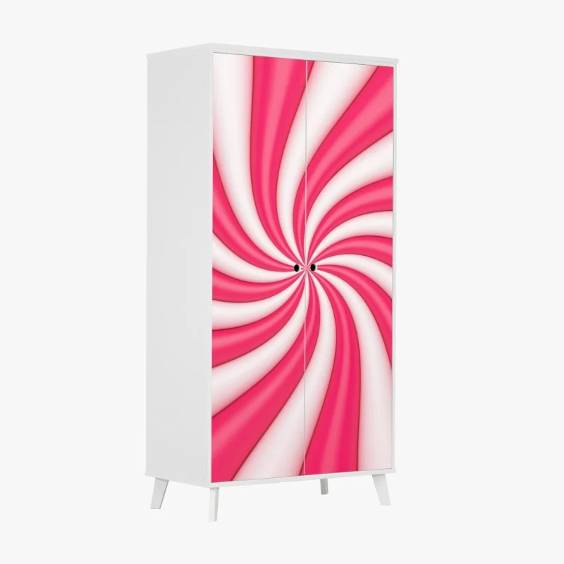 Naklejka na szafę różowa cukierkowa spirala