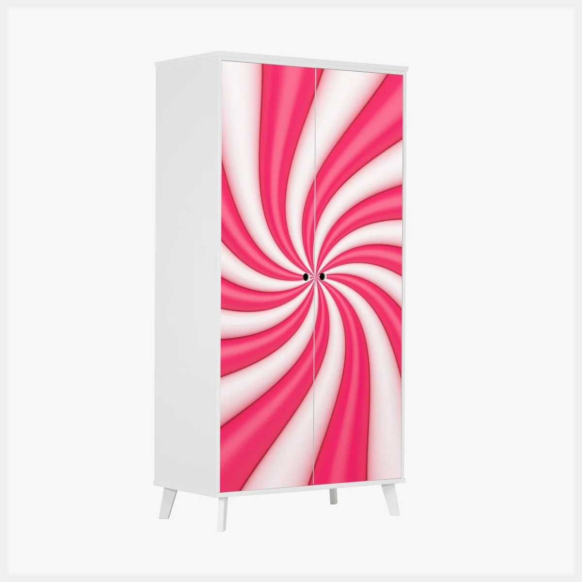 Naklejka na szafę różowa cukierkowa spirala – Wallissimo® Naklejka na szafę różowa cukierkowa spirala – Wallissimo®