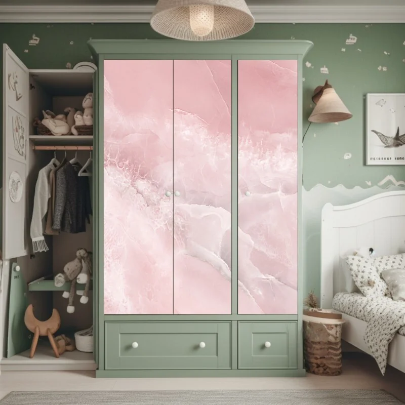 Naklejka na szafę czarno-biały wzór ze spiralami – Wallissimo®