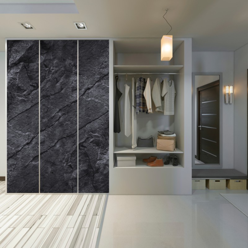 Naklejka na szafę ciemna tekstura kamienia – Wallissimo® Naklejka na szafę ciemna tekstura kamienia – Wallissimo®