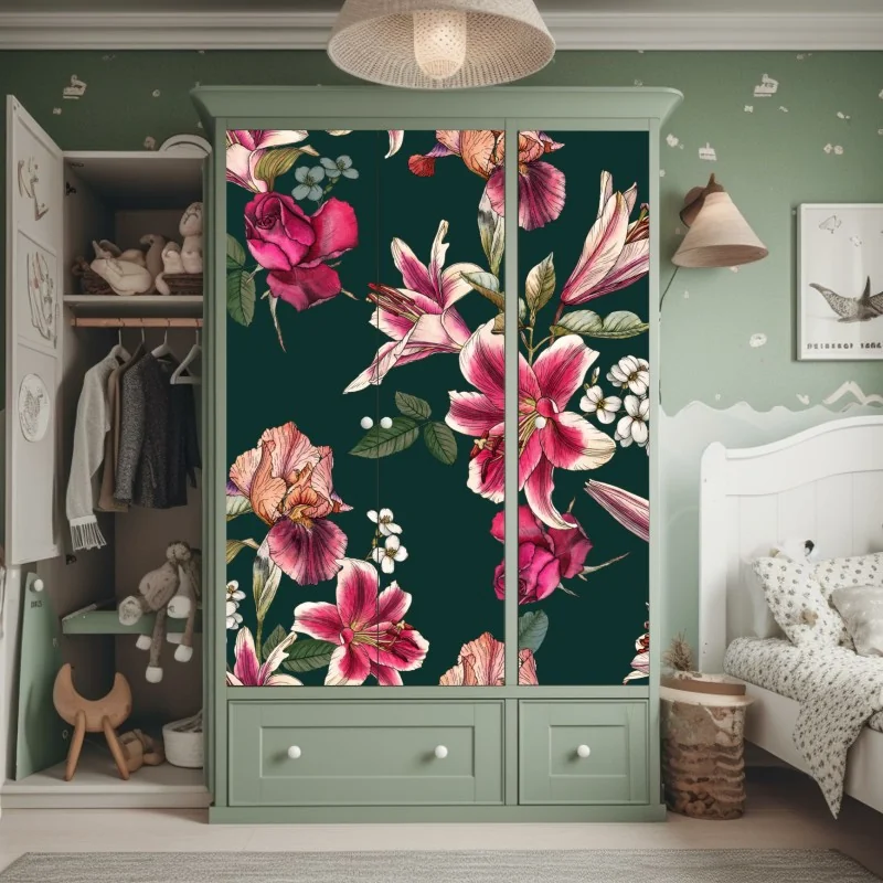 Naklejka na szafę ciemna tekstura łupka – Wallissimo®