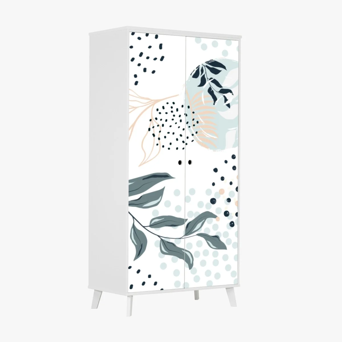 Naklejka na szafę pastelowy botaniczny wzór abstrakcyjny – Wallissimo® Naklejka na szafę pastelowy botaniczny wzór abstrakcyjny – Wallissimo®