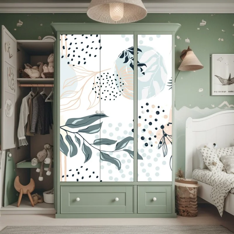 Naklejka na szafę tropikalna plaża z palmami pod błękitnym niebem – Wallissimo®