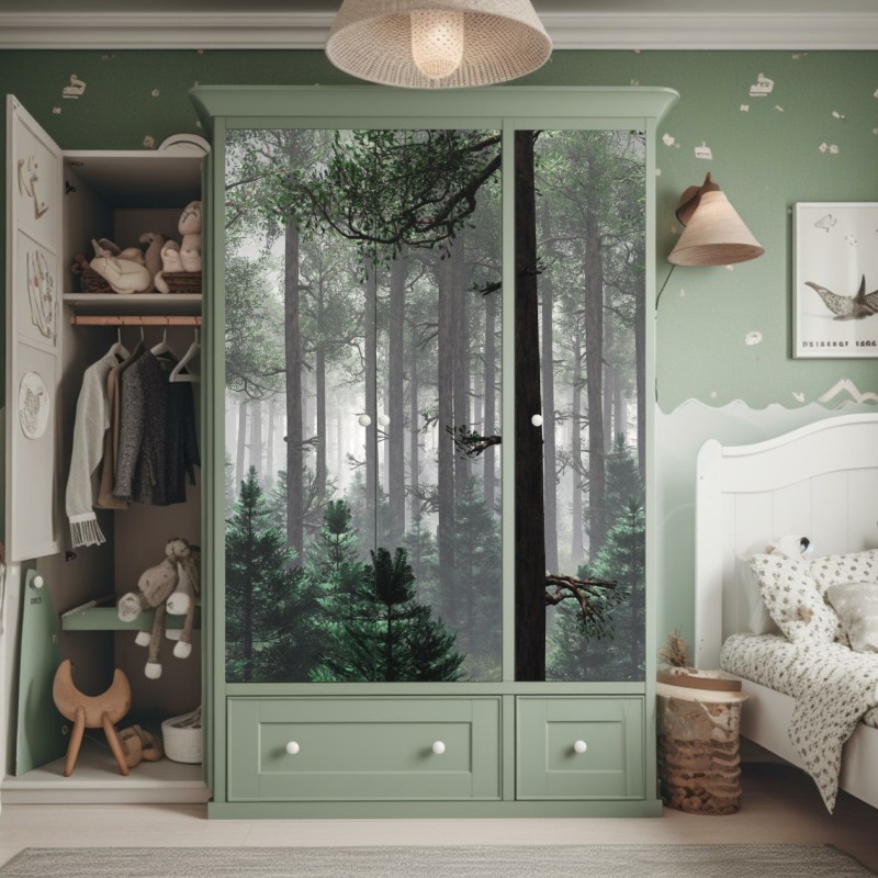 Naklejka na szafę delikatny dmuchawiec na ciemnym tle – Wallissimo®