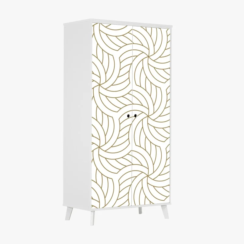 Naklejka na szafę niebieski kwiatowy wzór toile – Wallissimo®