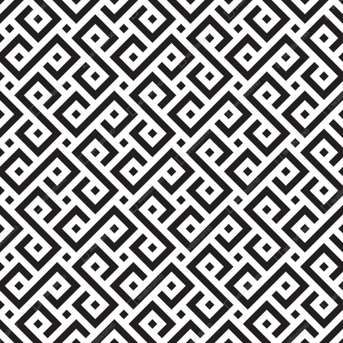 Naklejka na szafę ponadczasowy czarno-biały geometryczny wzór – Wallissimo® Naklejka na szafę ponadczasowy czarno-biały geometryczny wzór – Wallissimo®