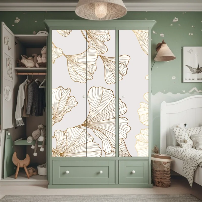 Naklejka na szafę minimalna niebieska wstęga geometryczna – Wallissimo®