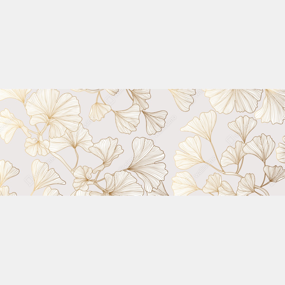 Naklejka na szafę delikatny złoty wzór miłorzębu – Wallissimo® Naklejka na szafę delikatny złoty wzór miłorzębu – Wallissimo®