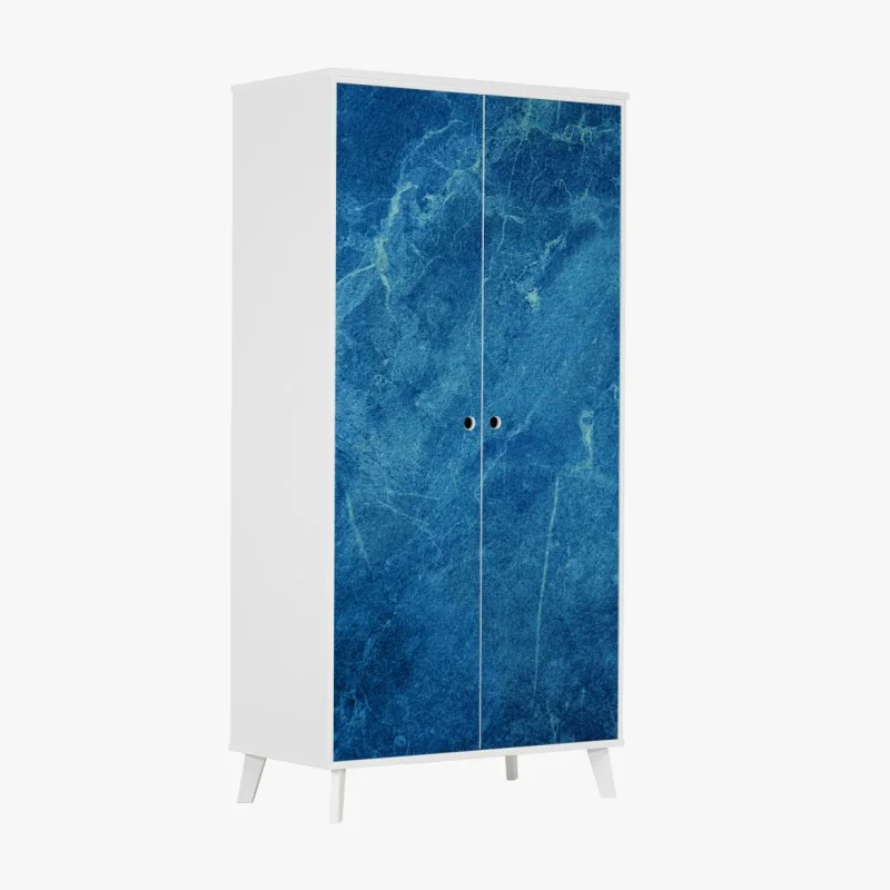 Naklejka na szafę głęboka niebieska tekstura marmuru