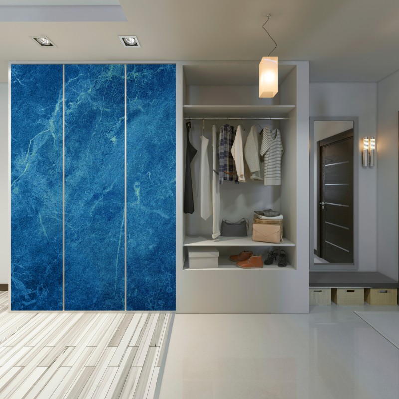 Naklejka na szafę głęboka niebieska tekstura marmuru – Wallissimo® Naklejka na szafę głęboka niebieska tekstura marmuru – Wallissimo®