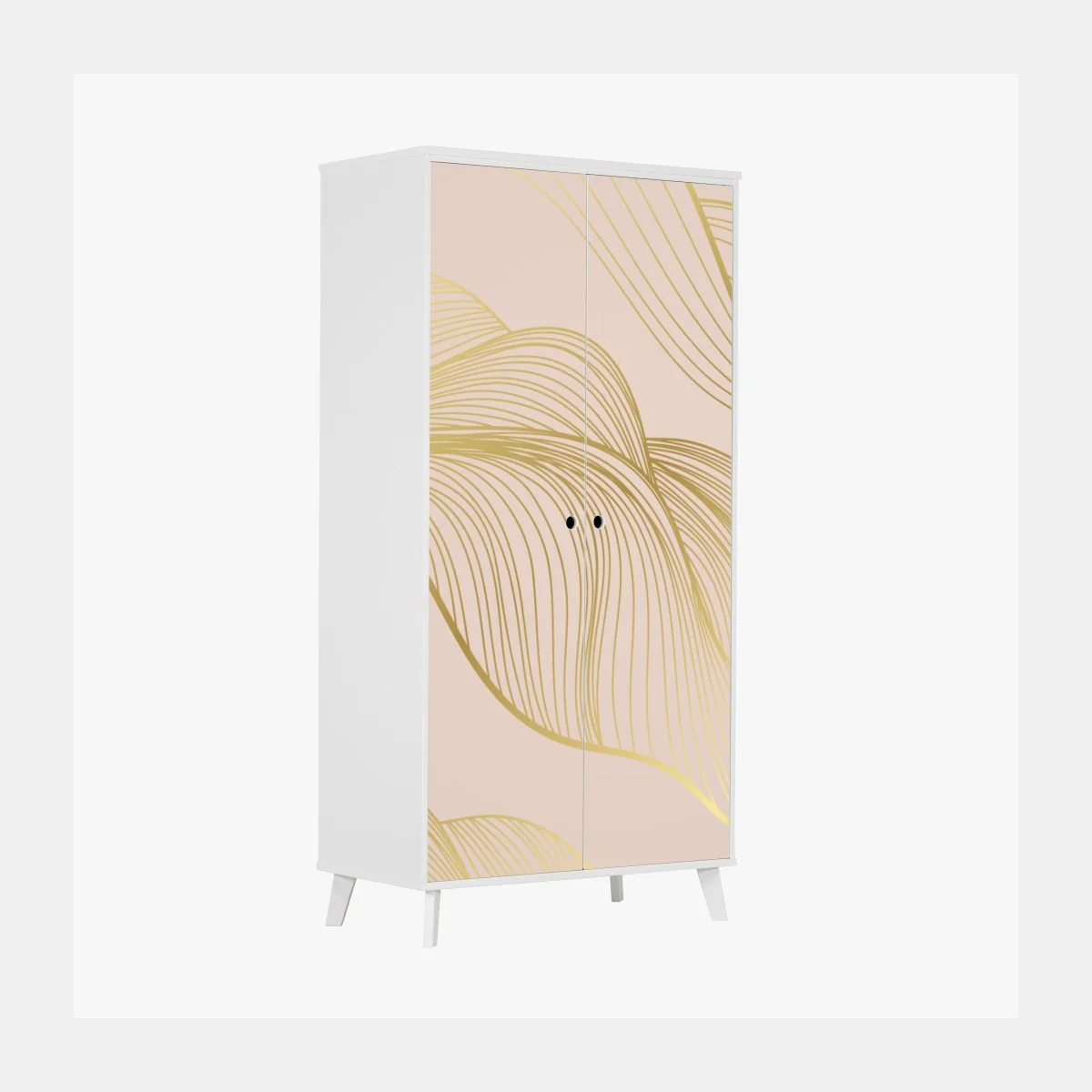 Naklejka na szafę abstrakcyjny wzór złotych fal – Wallissimo® Naklejka na szafę abstrakcyjny wzór złotych fal – Wallissimo®