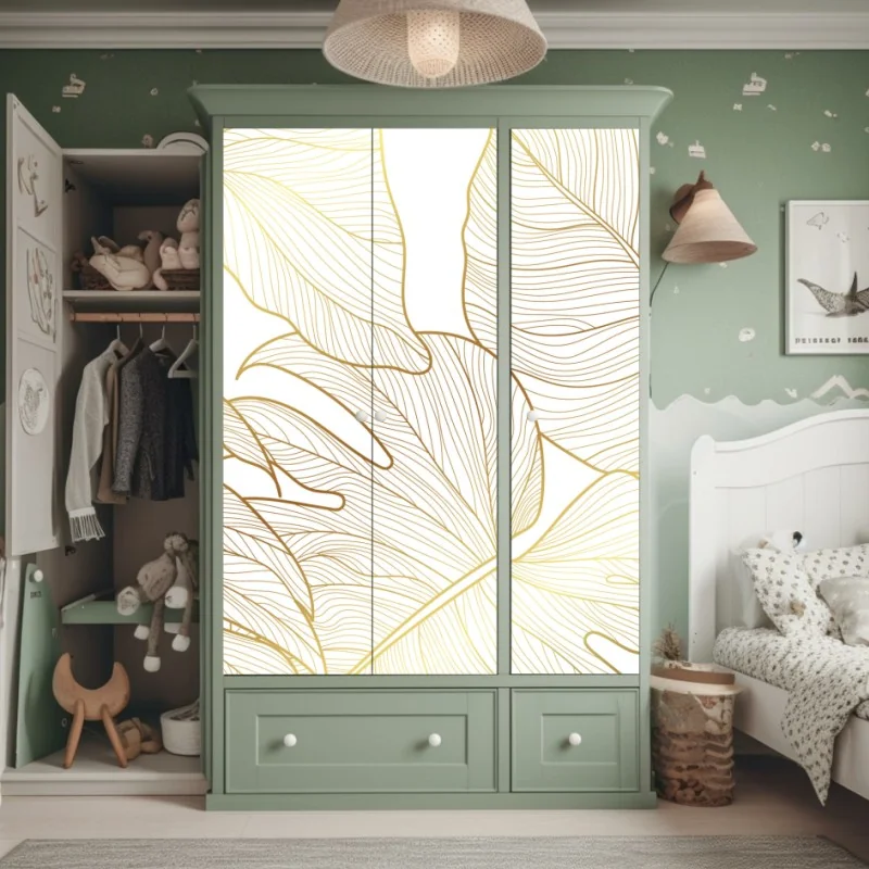 Naklejka na szafę złoty wzór art deco – Wallissimo®