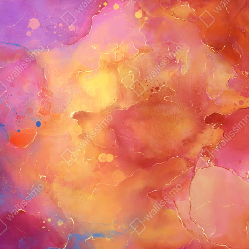 Naklejka na szafę żywa akwarelowa abstrakcja w ciepłych barwach – Wallissimo® Naklejka na szafę żywa akwarelowa abstrakcja w ciepłych barwach – Wallissimo®