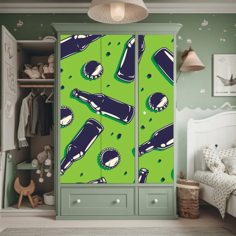 Naklejka na szafę beżowa tekstura marmuru – Wallissimo®