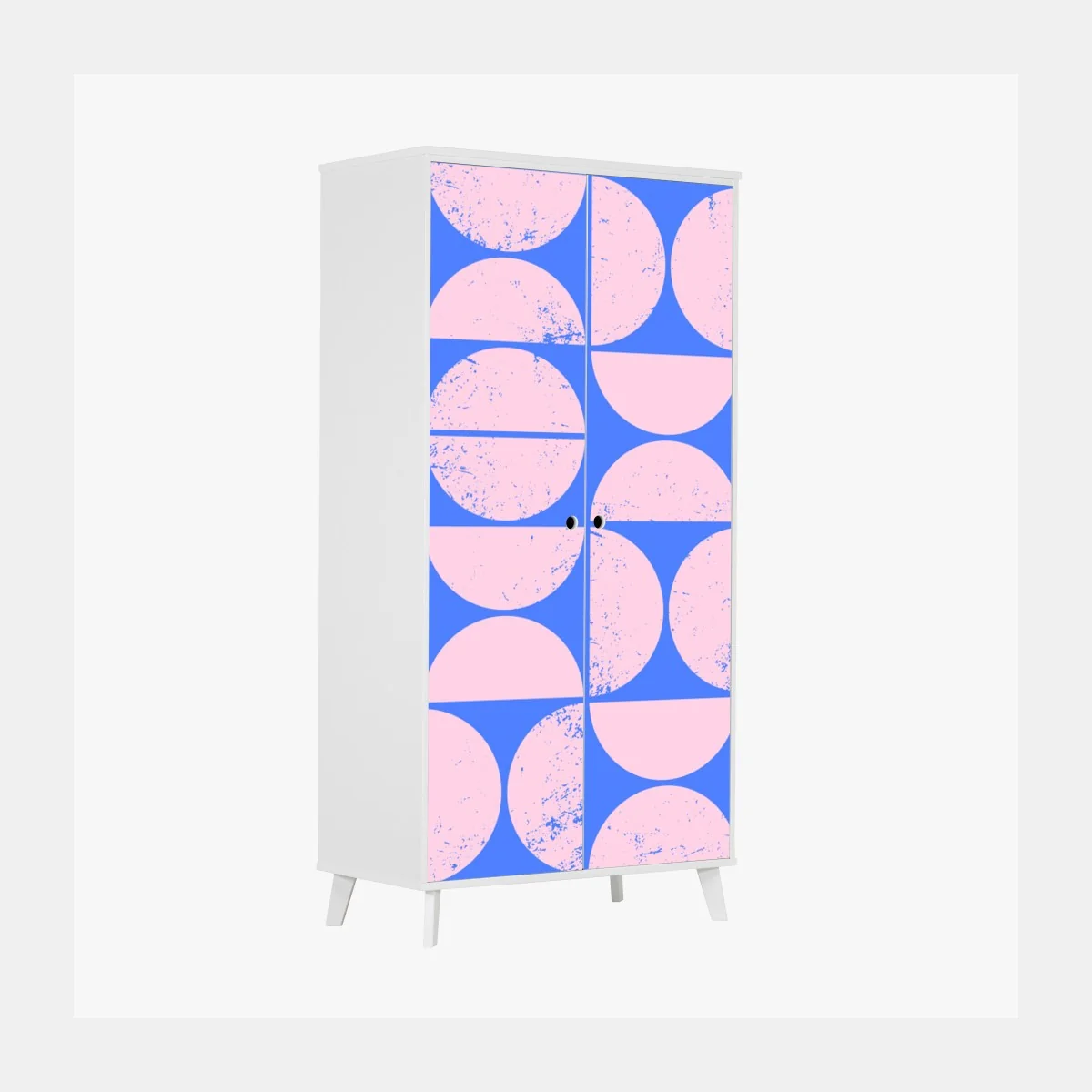 Naklejka na szafę pastelowy geometryczny wzór z kołami – Wallissimo® Naklejka na szafę pastelowy geometryczny wzór z kołami – Wallissimo®
