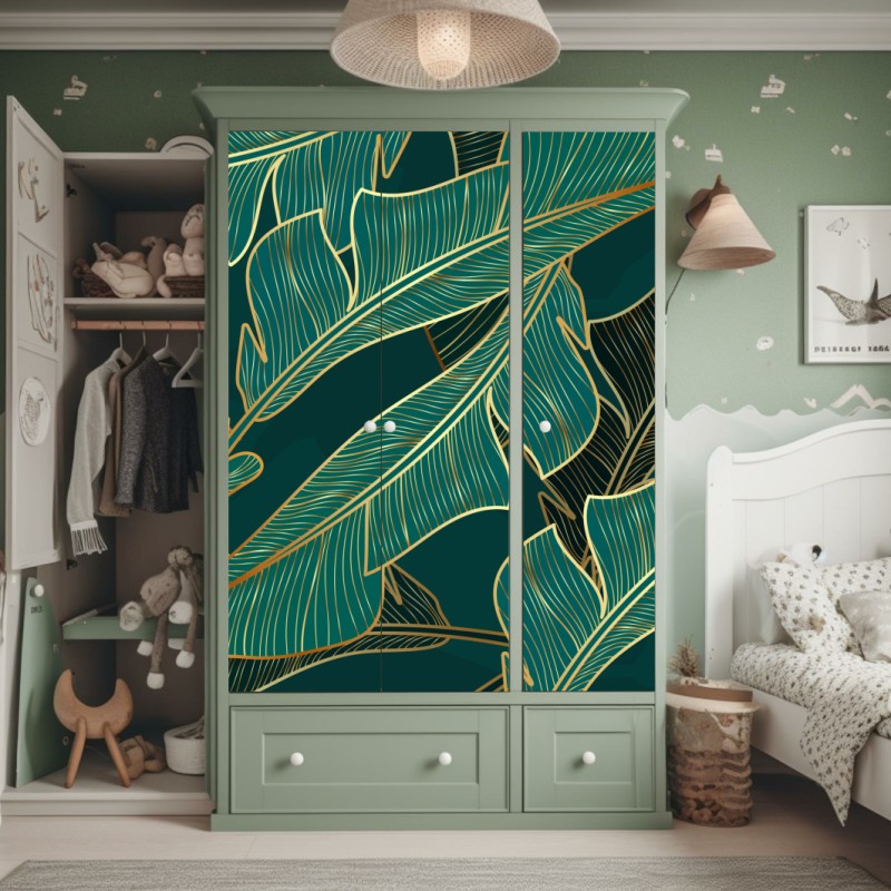 Naklejka na szafę mglisty most wiszący prowadzący w mgłę – Wallissimo®