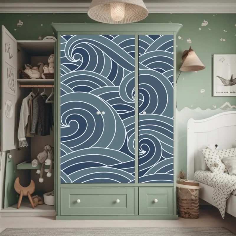 Naklejka na szafę mglisty most wiszący prowadzący w mgłę – Wallissimo®