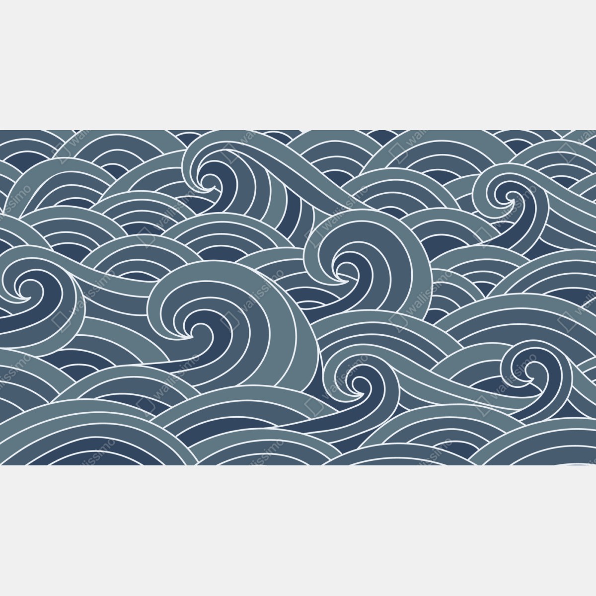 Naklejka na szafę stylizowany wzór fal morskich – Wallissimo® Naklejka na szafę stylizowany wzór fal morskich – Wallissimo®