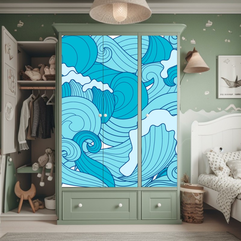 Naklejka na szafę różowa cukierkowa spirala – Wallissimo®