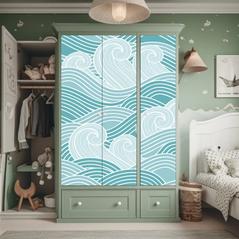 Naklejka na szafę czarny marmur ze złotymi żyłami – Wallissimo®