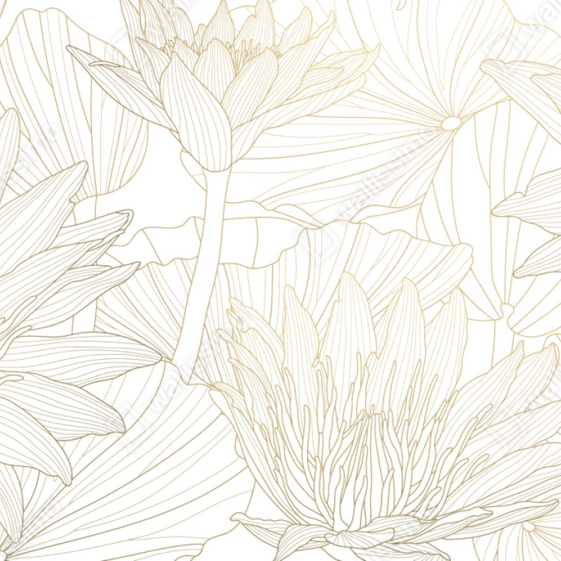 Naklejka na szafę delikatny złoty rysunek kwiatowy – Wallissimo® Naklejka na szafę delikatny złoty rysunek kwiatowy – Wallissimo®